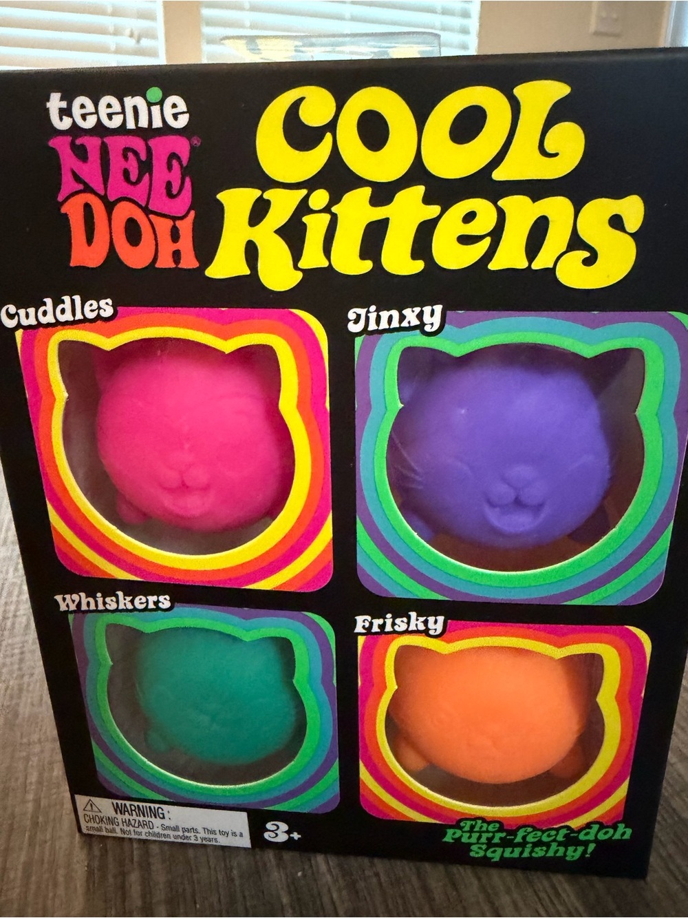 Cool Kittens Cat Squishy Toy Set - Pink, Purple, Teal, Orange